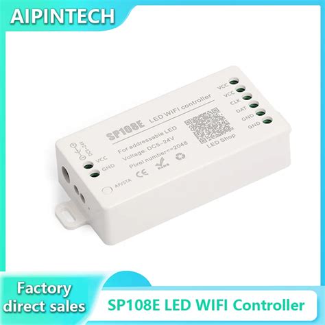 Aipin Sp108e Addressable Led Wifi Dimmer Controller Dc 5 24v 2048 Pixels Sk6812 Ws2812