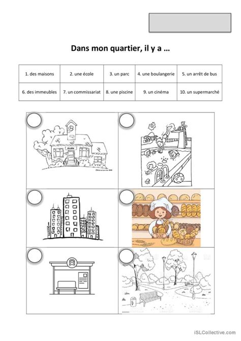 Dans mon quartier il y a Français FLE fiches pedagogiques pdf doc