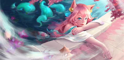 Wallpaper Ahri League Of Legends KDA Ahri League Of Legends Anime