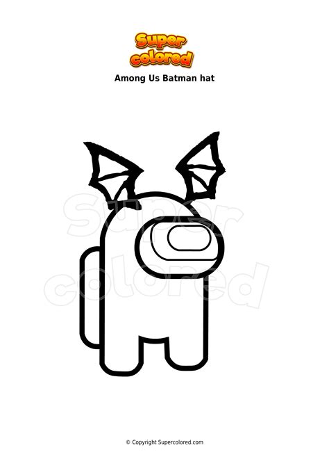 Coloring page Among Us Batman hat - Supercolored.com