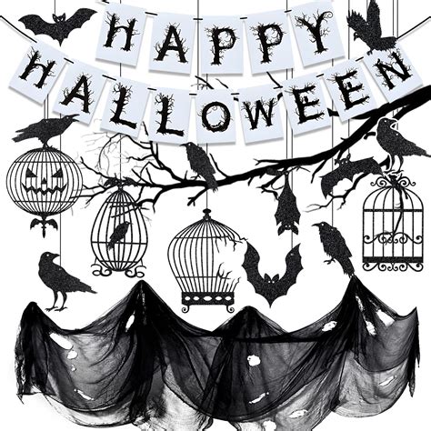 IZoeL Decoration Halloween Effrayante Tissu Halloween Banderole