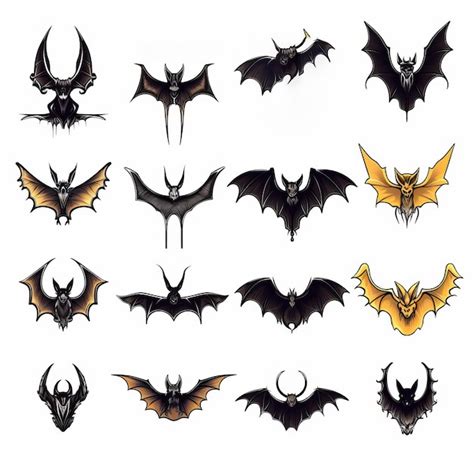 Premium Ai Image Bat Logos Collection On White Background