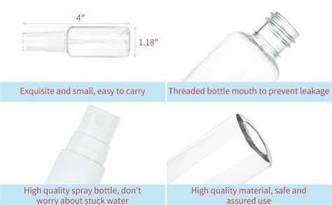 Apacali 60pcs 1 Oz Spray Bottle Mini Mist Sprayer Clear Fine Small