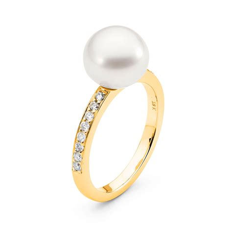 Bead Set Diamond Pearl Ring Allure South Sea Pearls