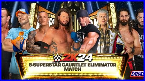 WWE 2K24 8 Superstar Gaunglet Eliminator Match YouTube