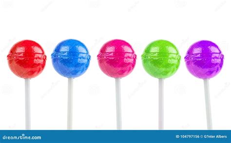 Five lollipops stock photo. Image of isolated, childhood - 104797156