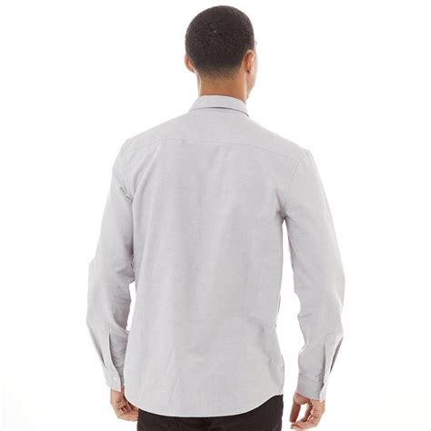 Onfire Chemises à Manches Longues Cotton Oxford Homme Gris