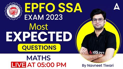 EPFO SSA 2023 EPFO SSA Maths Most Expected Questions Maths By