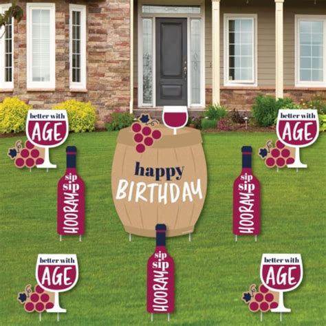 Big Dot Of Happiness Better With Age Wine Happy Birthday Lawn Decor