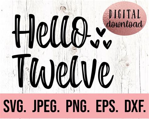 Hello Twelve Svg Twelve Fabulous Svg Twelve Birthday Etsy