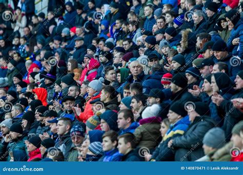 Odessa Ukraine 2 March 2019 Crowds Of Fans In The Stands Of The