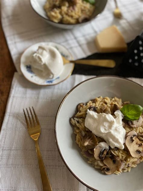 Risotto Van Orzo Met Paddenstoelen En Burrata Foodinista