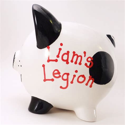 Black And White Puppy Dog Bank Personalized Piggy Bank Spot Etsy