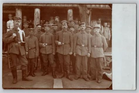 Wwi World War I German Imperial Soldiers Swords Rifle Vintage Rppc