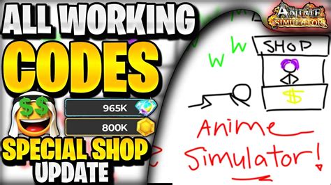 NEW ALL WORKING SPECIAL SHOP UPDATE CODES FOR ANIME SIMULATOR