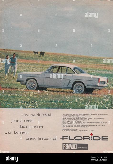 Renault Florida French Vintage Magazine Advertisement Renault Florida