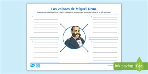 Ficha De Actividad Los Valores De Miguel Grau Twinkl Per