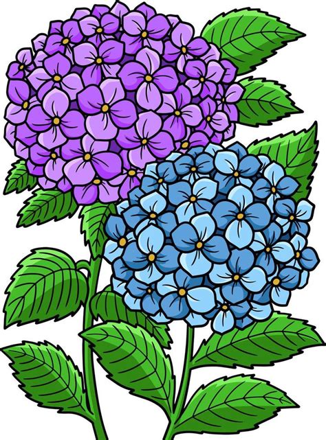 Hortensia Flor Dibujos Animados Color Clipart 8823169 Vector En Vecteezy