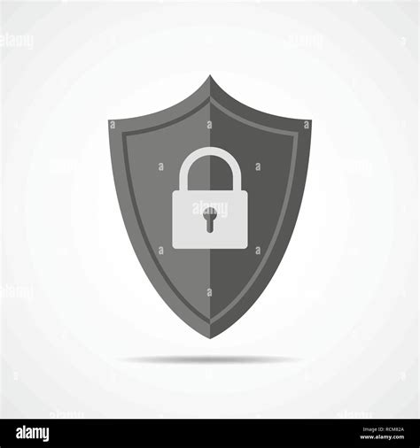 Security Shield With Padlock Icon In Flat Design Vector Illustration