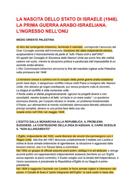 Storia Parte Integrativa 2 LA NASCITA DELLO STATO DI ISRAELE 1948