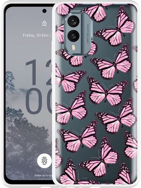 Cazy Hoesje Geschikt Voor Nokia X30 Roze Vlinders Bol