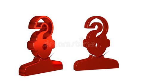 Red Human Head With Question Mark Icon Isolated On Transparent