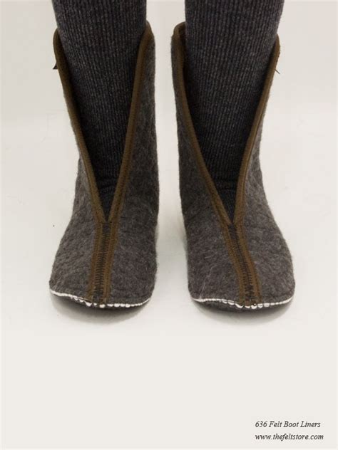 14 High Wool Felt Boot Liners with Thinsulate Gray