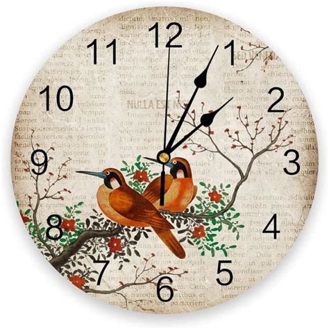 Horloges murales pour Salon Moderne Fleur Oiseau Plum Blossom Rétro