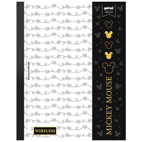 Caderno Universit Rio Wireless Folhas Coladas X Folhas Mickey