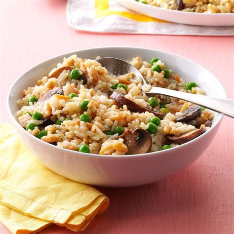 Mushrooms And Peas Rice Pilaf Recipe How To Make It Taste Of Home