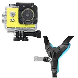 Drumstone Yellow 4K WiFi 16MP Sports Action Camera 30M Underwater