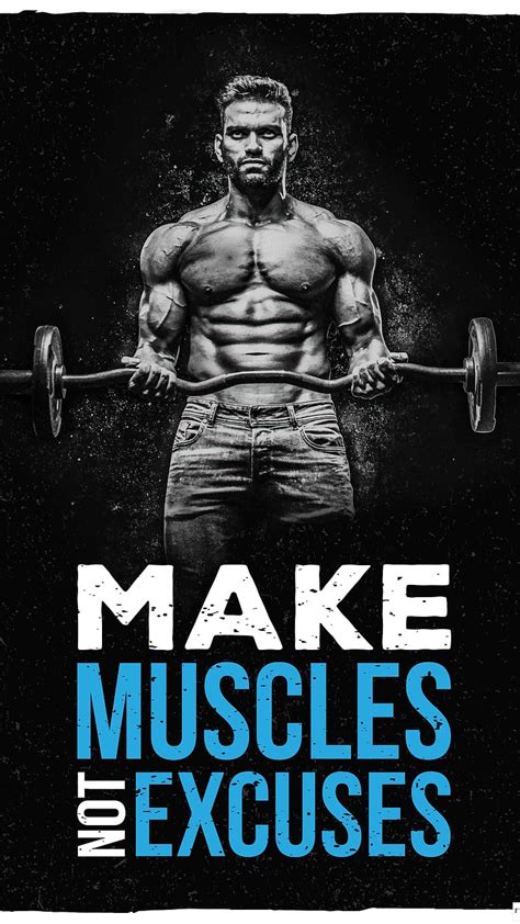 Best Motivation Make Muscles Barbell White And Blue Gym HD Phone