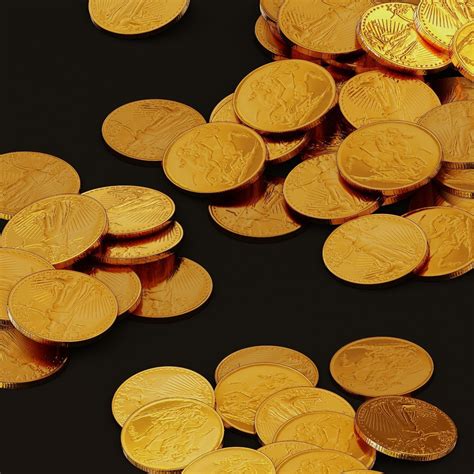 D Model Pile Of Gold Coins Vr Ar Low Poly Cgtrader