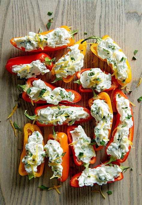 Herbed Cheese Mini Peppers Recipe Stuffed Peppers Stuffed Sweet