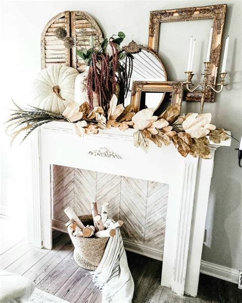 Bronze framed Mirrors Décor on White Mantel Soul Lane