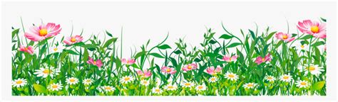 Flowers Grass Clipart Grass With Flowers Png Transparent Png