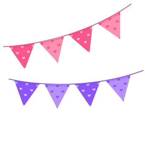 Premium Vector Several Colored Hand Drawn Garlands On White Background