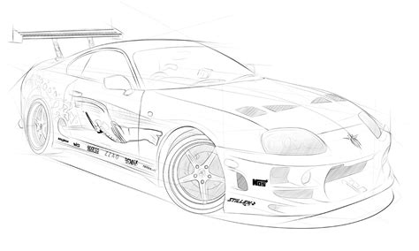 Fast Furious Supra Sketch by HellBoss-WG on DeviantArt