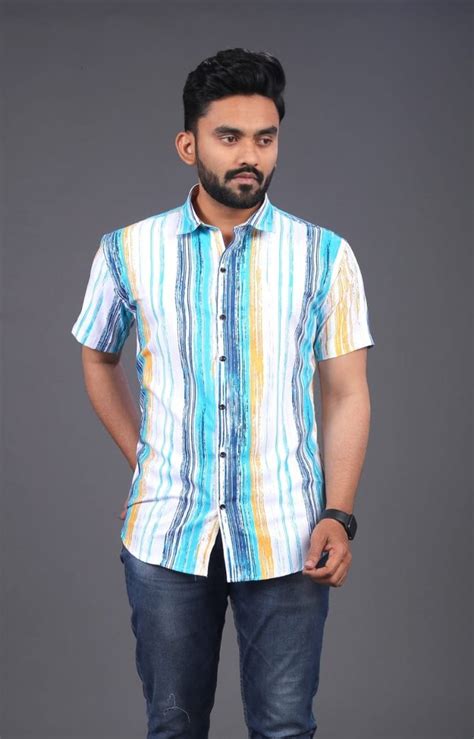 Casual Poly Cotton Men Printed Half Sleeve Shirt At Rs 249 In Surat