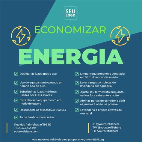 Personalize um pôster de economia de energia online