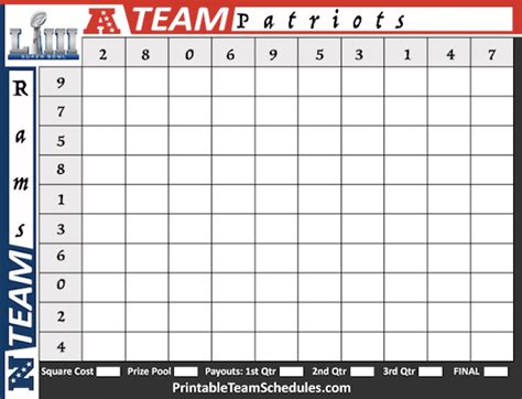 8 Super Bowl Grid Template - Perfect Template Ideas