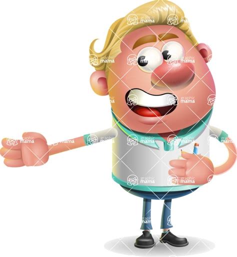 Blonde Hair Man Cartoon Vector 3D Character Show 2 GraphicMama