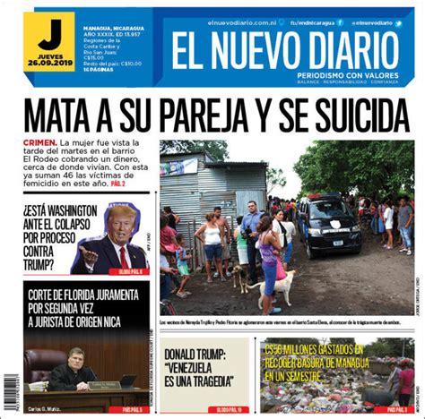 Periódico El Nuevo Diario Nicaragua Periódicos De Nicaragua Edición