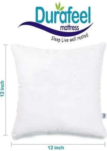 Plain White Durafeel Microfiber 12x12 Inch Bed Cushion For Home Shape