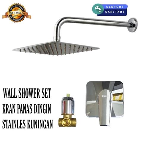 Jual Wall Shower Stainles Set Stop Kran Tanam Panas Dingin Stainless Di