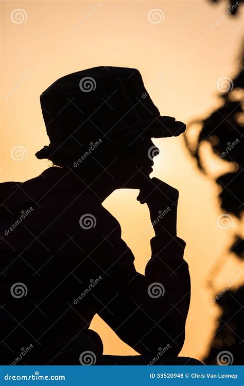 Girl Hat Thinking Silhouette Royalty Free Stock Photos - Image: 33520948