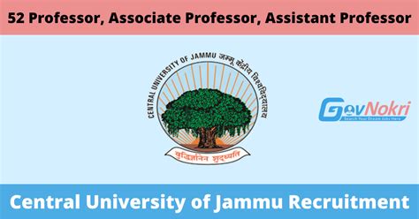 Central University Of Jammu Hiring Notification 2022 For 52 Post Of