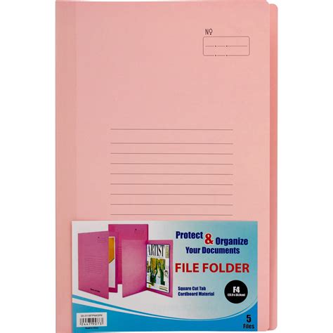 Simplex Flat File Folder Square Cut F4 Pink Price In Saudi Arabia