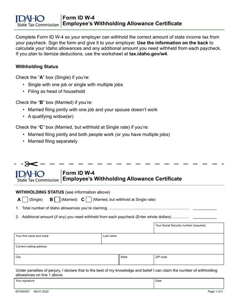 Form Id W 4 Efo00307 2023 Fill Out Sign Online And Download