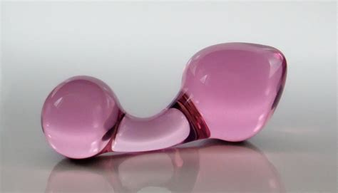 Small Pink Glass Curved Handle Rosebud Butt Plug Sex Toy Etsy